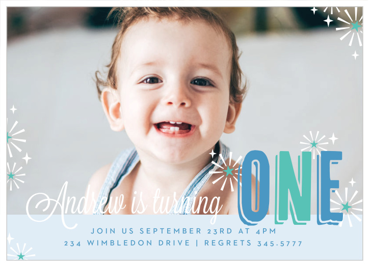 Turning one is so much fun! With our Sweet Sparkles First Birthday Invitations, we capture that excitement of that special day perfectly!