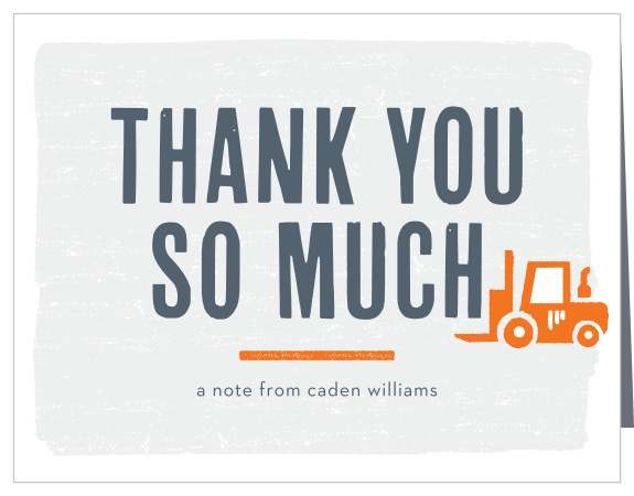 Thank everyone that supported you and your little one with our Construction One First Birthday Thank You Cards.