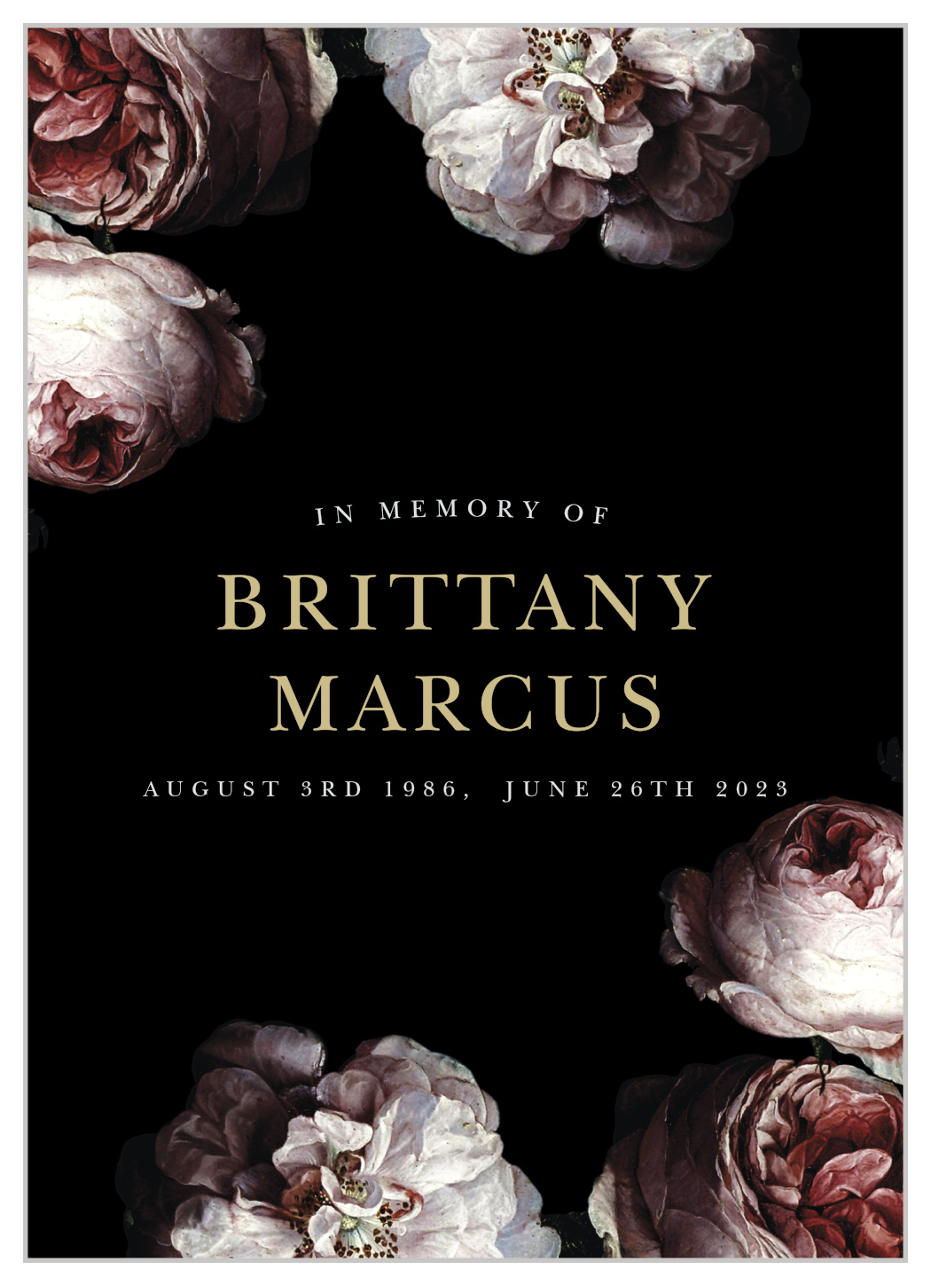 Brushstroke Blooms Memorial Programs
