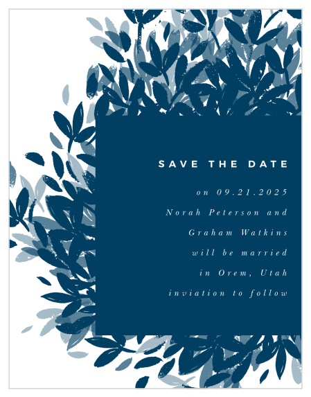 Announce that you're officially planning your special day in style! With our Textured Leaves Save-the-Date Magnets!