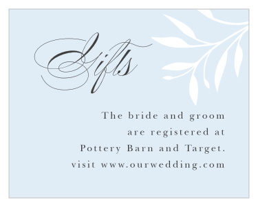 Inform your guests where you have registered for wedding gifts with our Delicate Greenery Registry Cards.