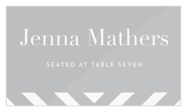 Guide family and friends to their seats at your wedding reception with our Boldly Striped Clear Place Cards.