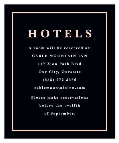 With our Holy Union Accommodation Cards, you can elegantly provide your guests with all information regarding their overnight stay at your wedding location!