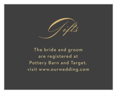 Let family and friends know where you would like your wedding gifts from when you send out our Monogram Sprig Registry Cards.