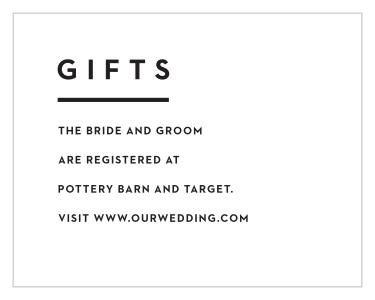Let family and friends know where you would like your wedding gifts from with our Perfectly Stacked Registry Cards.