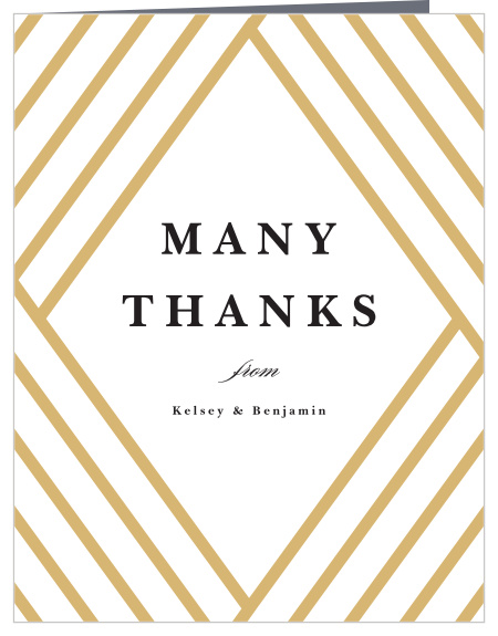 Our Modern Overlap Wedding Thank You Cards let family and friends know how much you appreciated their support and presence on your special day.