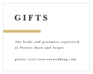 Inform family and friends where you would like your wedding gifts from with our Modern Overlap Registry Cards.