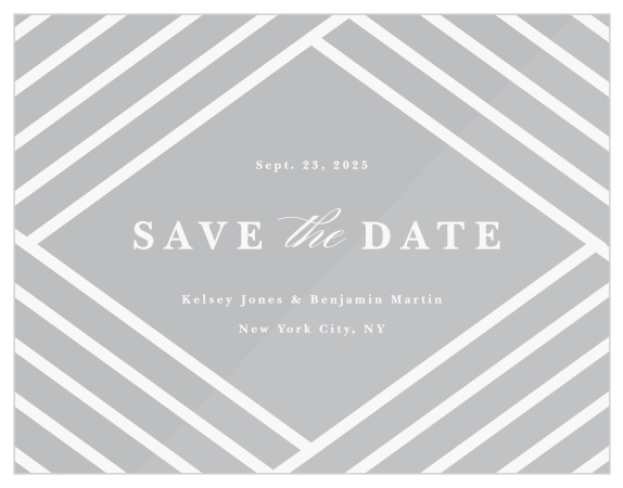 Be sure family and friends mark their calendars for your wedding when you send out our Modern Overlap Clear Save the Date Cards. 
