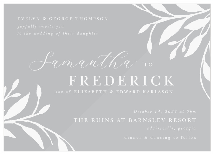 Rustic Sketch Clear Wedding Invitations