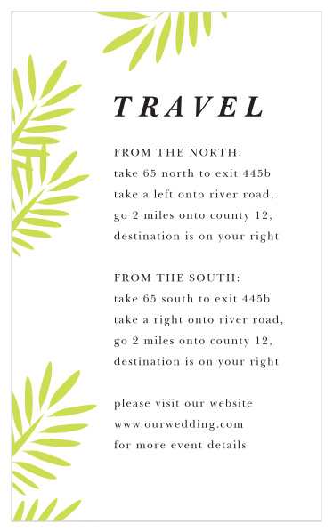 Our Monogram Sprig Directions Cards guide family and friends on their way to your wedding venue.