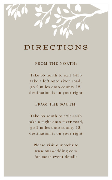 Don't stress about anyone getting lost with our Rustic Tree Direction Cards.