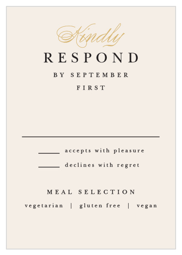 Tally every friend and family member that plans to attend your wedding with our Modern Monogram Response Cards.