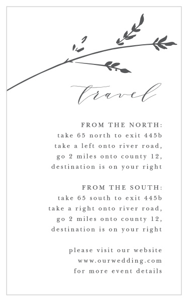Our Sweet Grass Directions Cards guide family and friends on their way to your wedding venue.