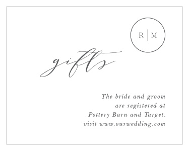 Our Sweet Grass Registry Cards let family and friends know where you would like your wedding gifts from.