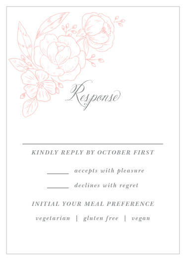Have guests respond to your wedding invitation with our Fine Florals Response Cards.