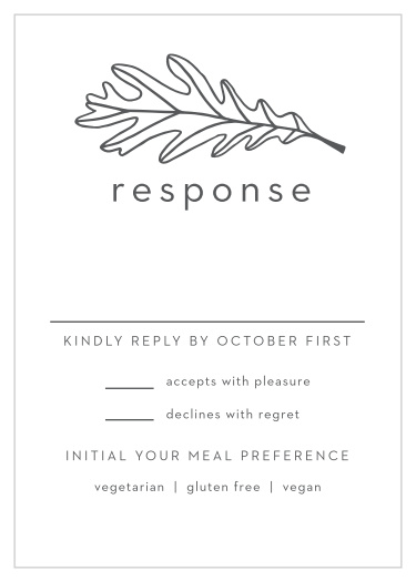 Our Modern Autumn Response Cards let you know everyone that plans to attend your wedding.