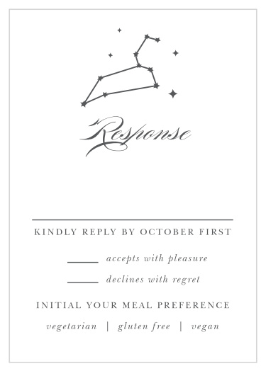 Our Classic Constellation Response Cards are the perfect way to gather a headcount from your guests for your big day!
