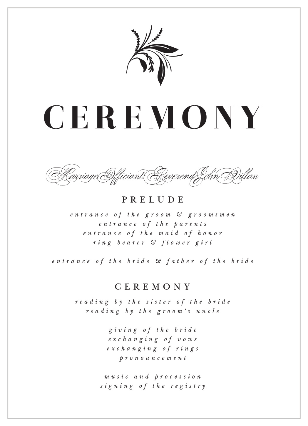Timely Tradition Wedding Programs