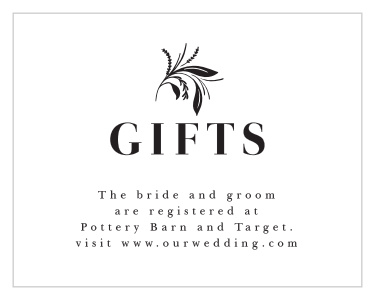Our Timely Tradition Registry Cards let friends and family know where you would like your wedding gifts from.