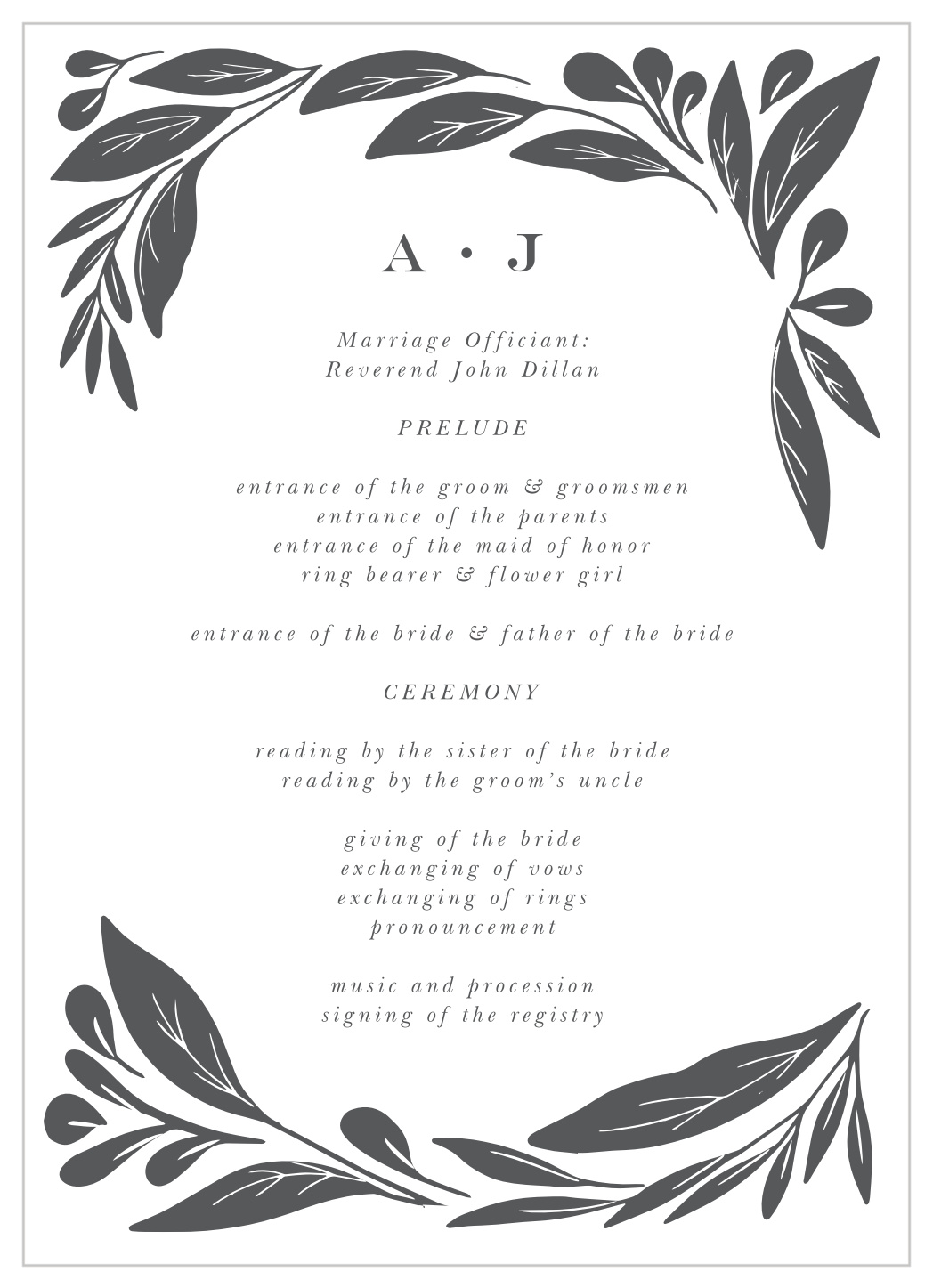 Blooming Love Wedding Programs
