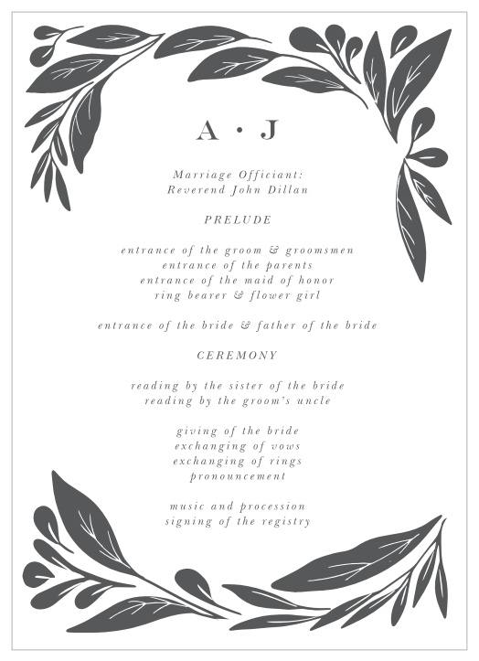 Keep your guests in the loop throughout your ceremony, when you provide our Blooming Love Wedding Programs on your special day!