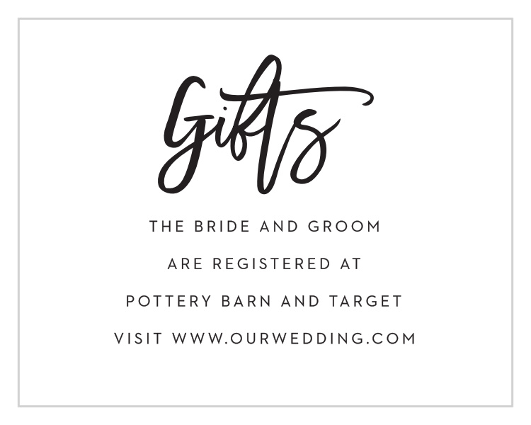 Textured Script Registry Cards
