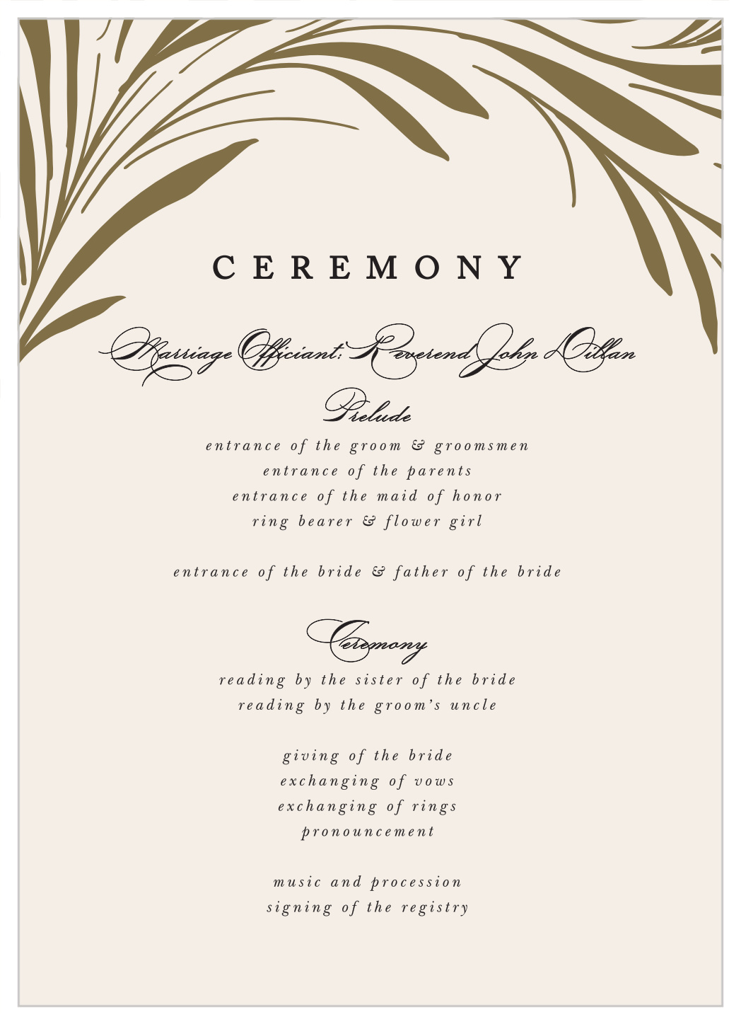 Swirling Wreath Wedding Programs