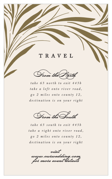 Our Swirling Wreath Directions Cards guide family and friends on their way to your wedding venue. 
