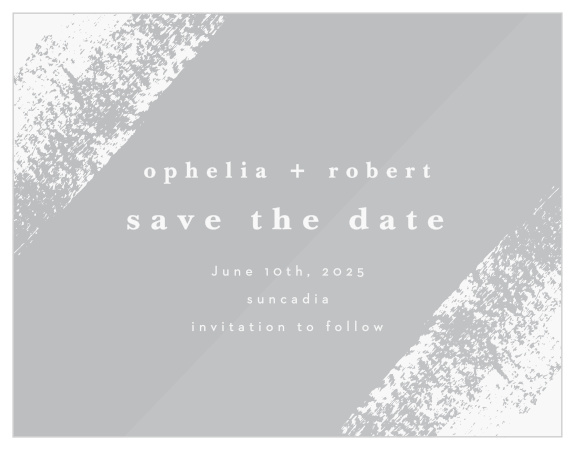 Announce your grand news with all of your friends and family, by sending out our Brushstroke Corners Clear Save The Date Cards!