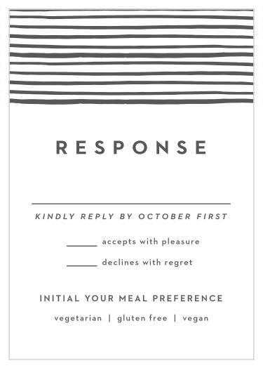 Gather your wedding information in exotic style with our Stamped Mudcloth Response Cards.