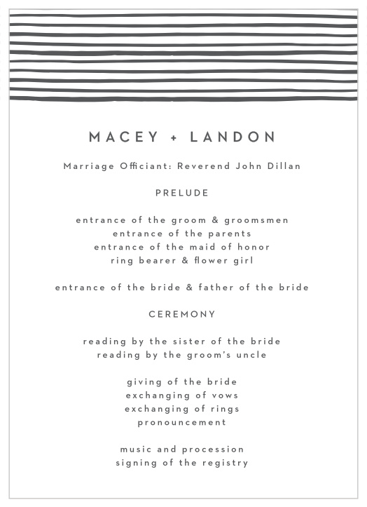 Share your wedding information in exotic style with our Stamped Mudcloth Wedding Programs. 