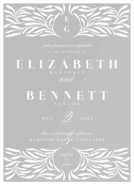 Gather close friends and family together to celebrate your marriage with our Garden Monogram Clear Wedding Invitations.