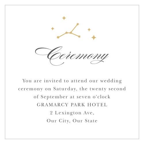 Our Classic Constellation Foil Rehearsal Cards are the perfect way to invite close friends and family to your wedding rehearsal dinner!