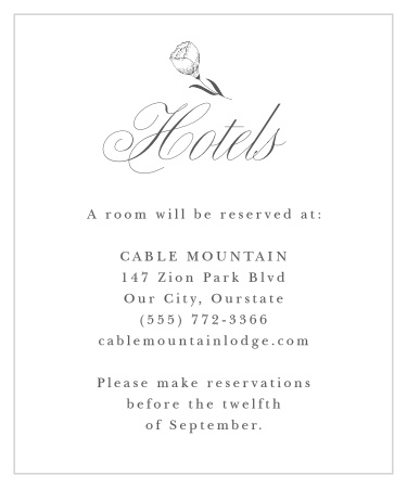 Share your wedding information with timeless style with our Rustic Botanicals Accommodation Cards. 