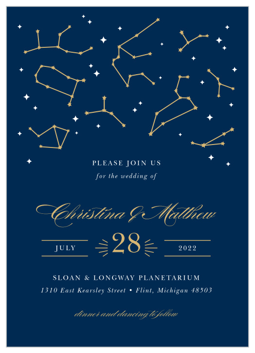 Our Classic Constellation Foil Wedding Invitations are the perfect way to surround yourself with your loved ones for your big day!