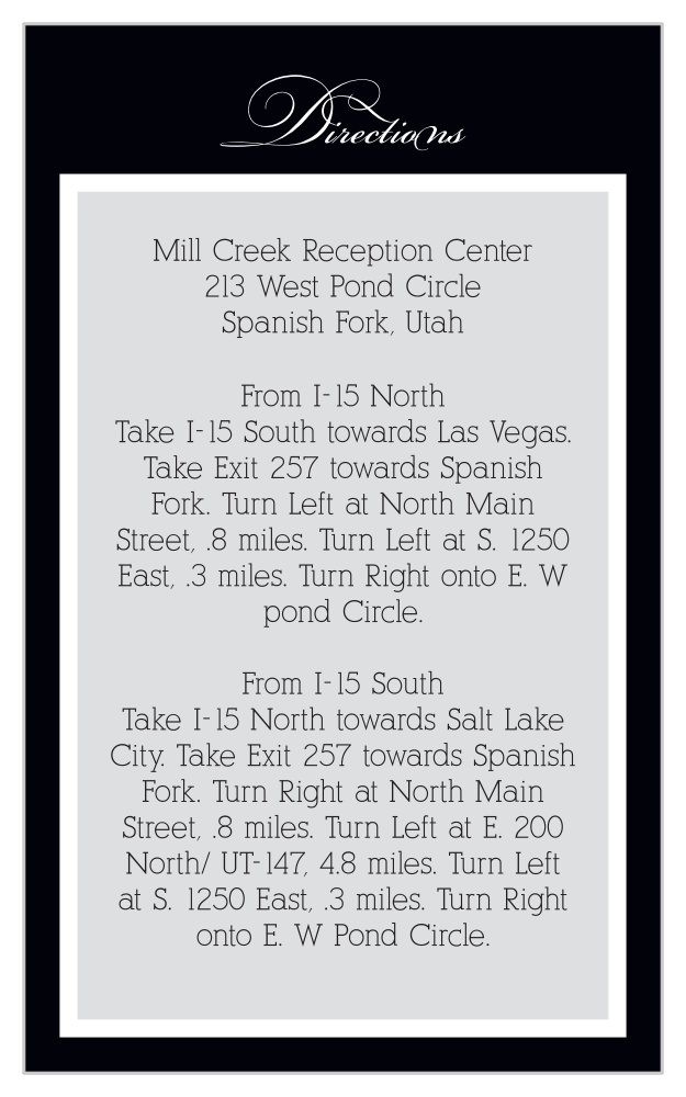 Simple Elegance Direction Cards