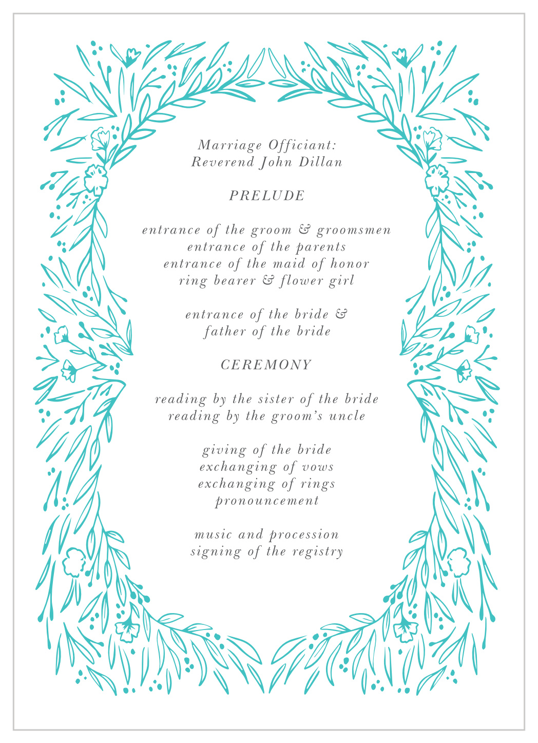 Framed Love Wedding Programs