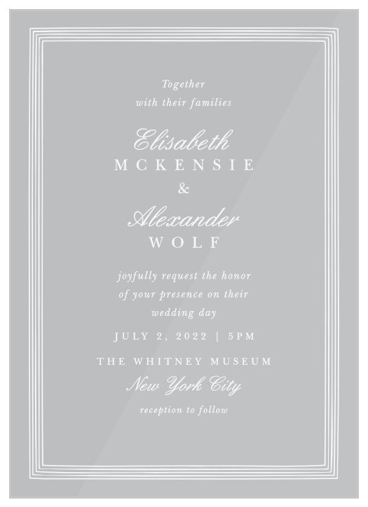 Our Lovely Frame Clear Wedding Invitations bring family and friends together to celebrate your marriage.