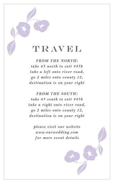 Make sure your guests have no doubt of how to navigate to your wedding venue, by sending out our handy Graphic Wreath Direction Cards!