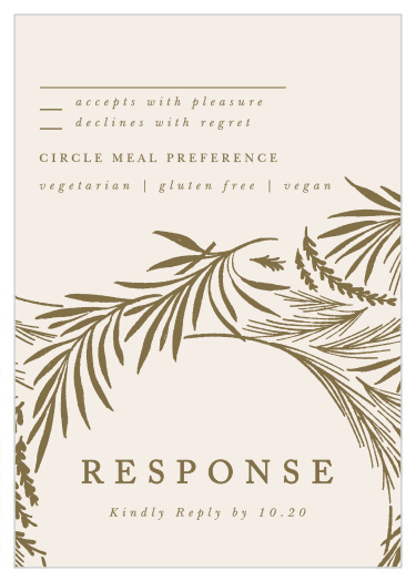 Effortlessly gather your guest list when you send your friends and family our Garden Circles Response Cards along with their invitations!