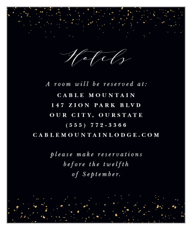 Share your wedding information in dazzling style with our Stunning Stardust Accommodation Cards. 