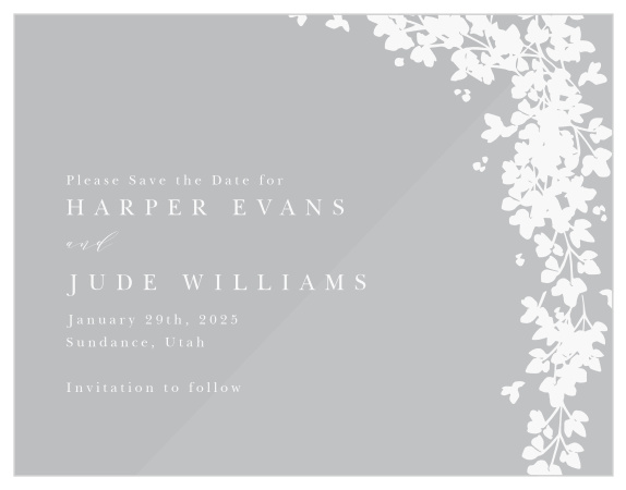 Get your to-be wedding guests to be marking their calendars for your big day, when you announce it using our Botanical Arch Clear Save The Date Cards!