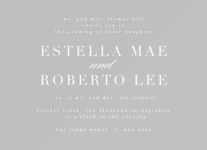 Our Simple Typography Clear Wedding Invitations bring friends and family together to celebrate your marriage.