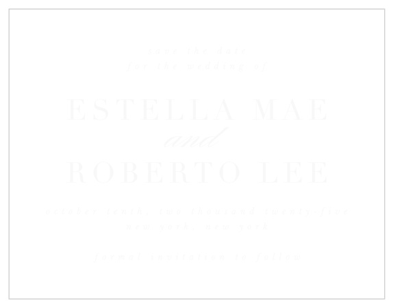 Our Simple Typography Clear Save the Date Cards are sure to have family and friends running to their calendars to pencil in your wedding.