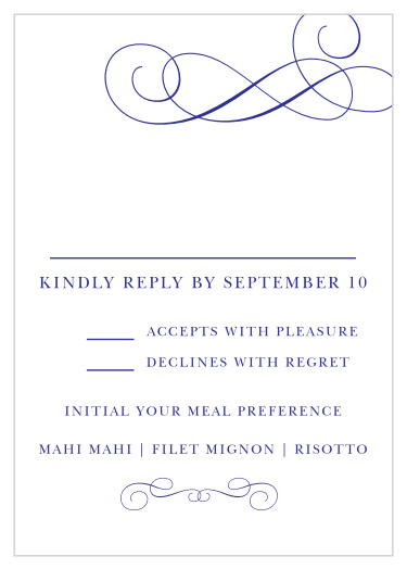 Our Chic Elegance Response Cards tally all your friends and family that plan to attend your wedding ceremony.