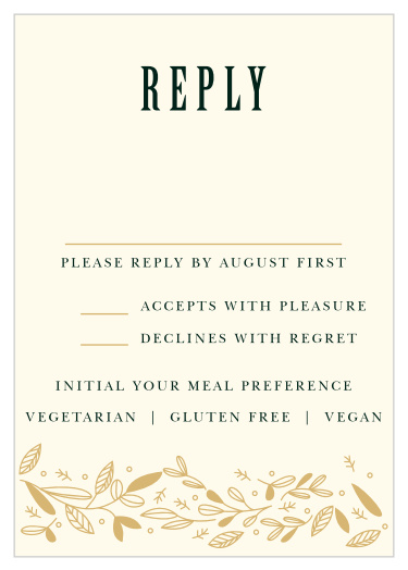 Our Fall Forest Response Cards gather a headcount of everyone that plans to attend your wedding ceremony.