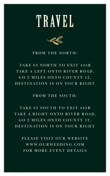 Friends and family will have no issue finding their way to your wedding venue with the help of our Fall Forest Direction Cards.