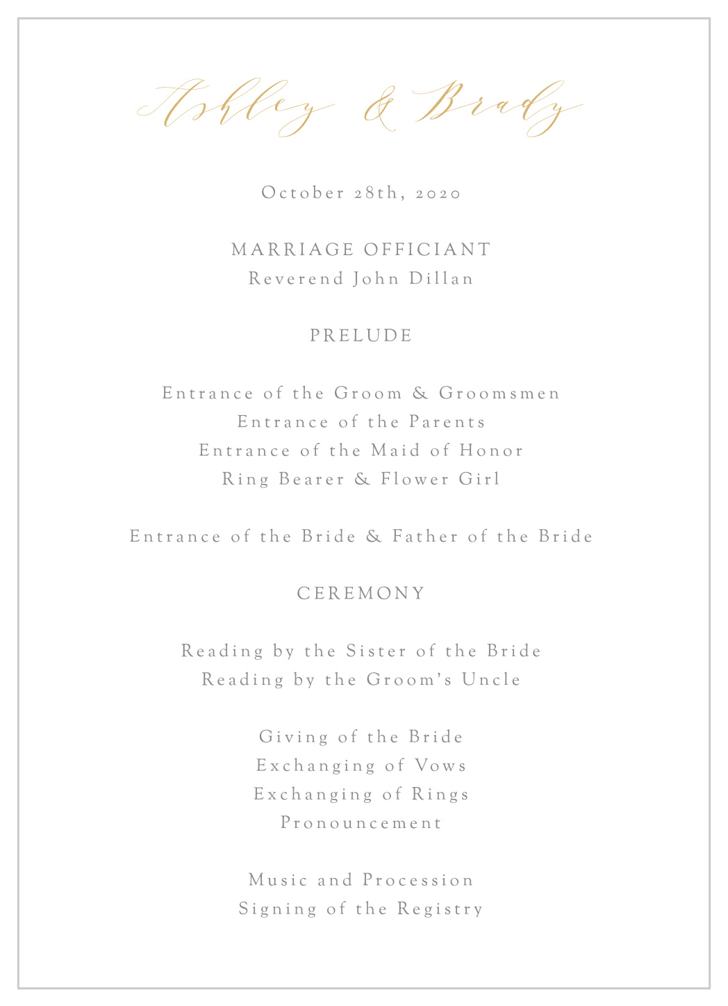 Smooth Intrigue Wedding Programs