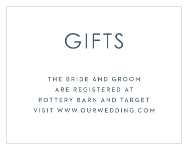 Inform friends and family where you have registered for wedding gifts with our Big Script Registry Cards.