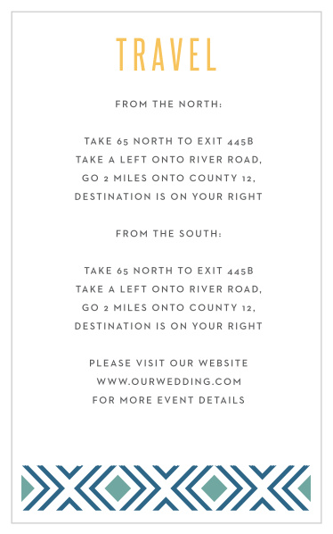 Share your wedding information in boho style with our Lush Coast Direction Cards. 